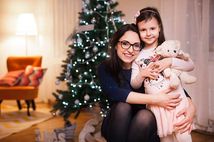 karácsonyi családi fotózás stúdióban, Pest megye